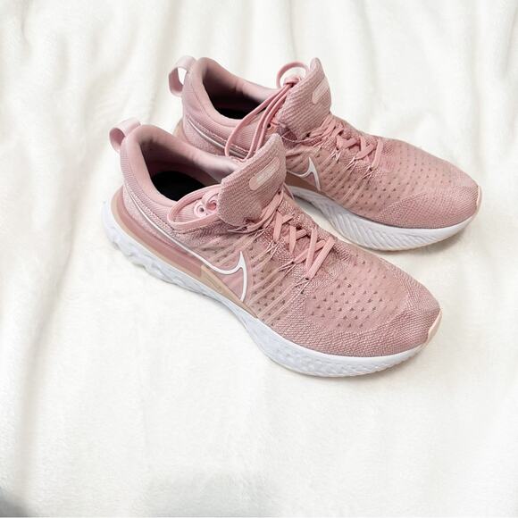 Nike react infinity fly knit pink running sneaker size 9.5 white foam - Picture 8 of 13